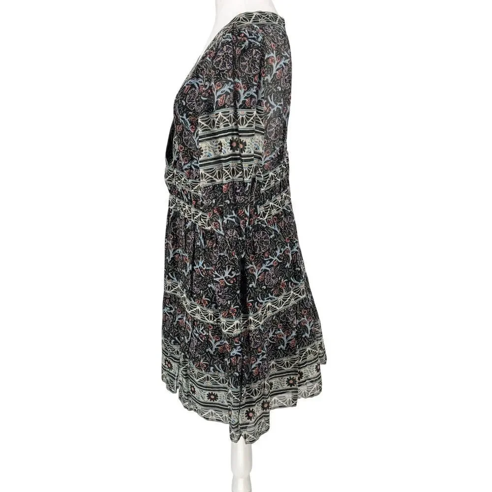 Sea New York Boho Floral Dress Size XL - Designer Mixed Print Cotton Dress - Picture 3 of 14